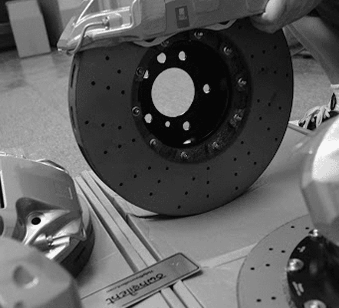 Ownsilent carbon ceramic brake rotor — Finished Rotor & Installed — Caliper Fitting