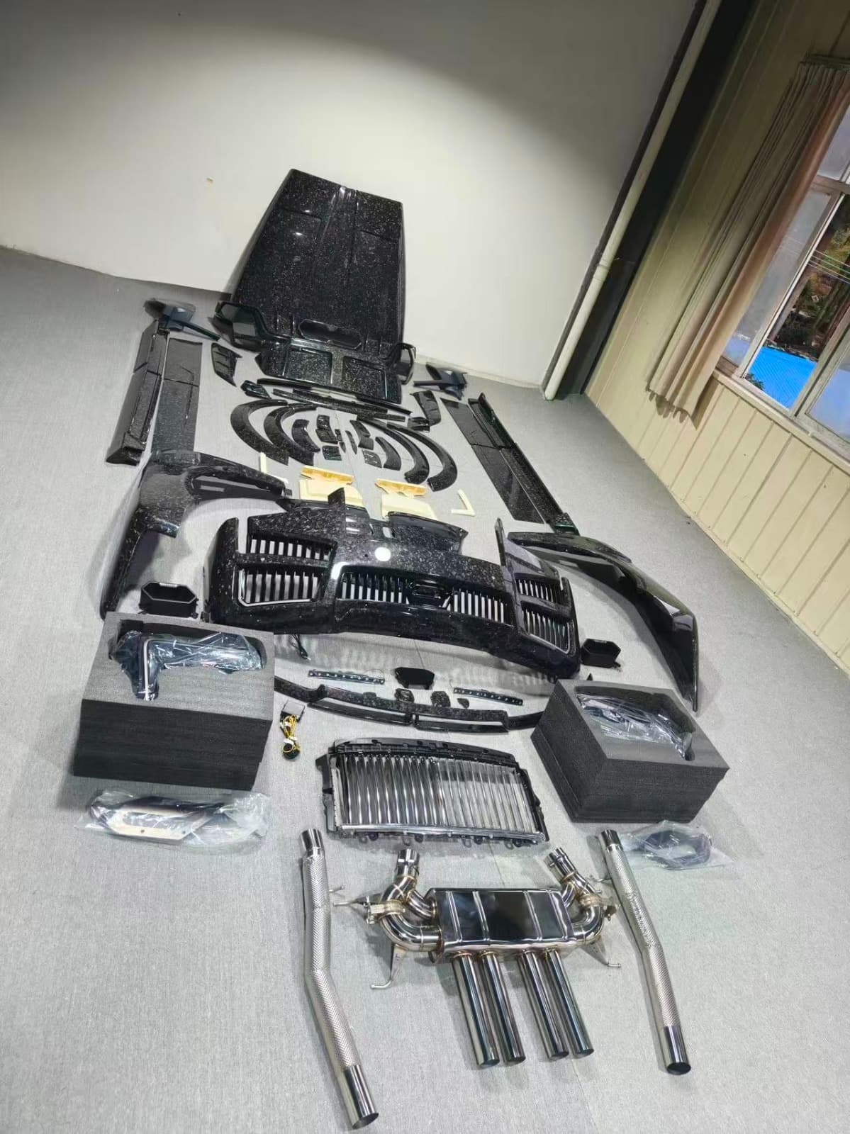 Carbon fiber exterior parts and body kits