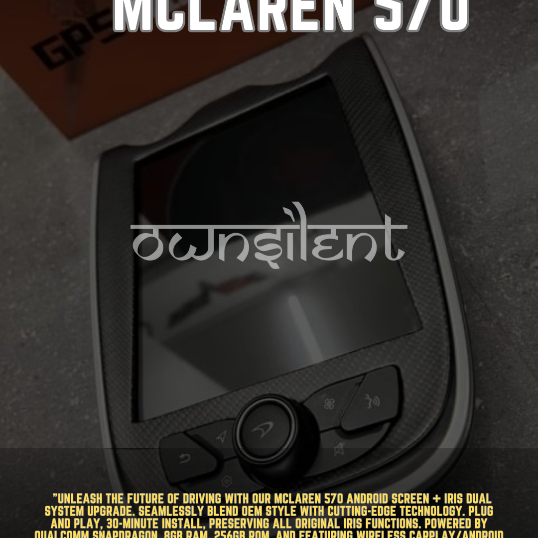 Product Description:
Transform your McLaren driving experience with Own Silent's Android12 8+256GB Radio Upgrade. This cutting-edge stereo system is meticulously crafted for McLaren GT, 570, 540C, and 600LT models, delivering a fusion of advanced technology and unparalleled functionality.

Specifications:
- Built-in WiFi:

Enjoy seamless connectivity on the road, supporting WiFi hotspots for uninterrupted internet access.


- Support for DSP Function:

Immerse yourself in superior audio quality with built-i